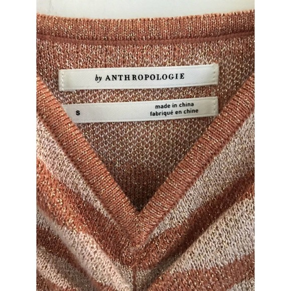 Anthropologie | Cora Zebra Animal Print Tank Size S Orange Metallic Rose Gold - Picture 12 of 12